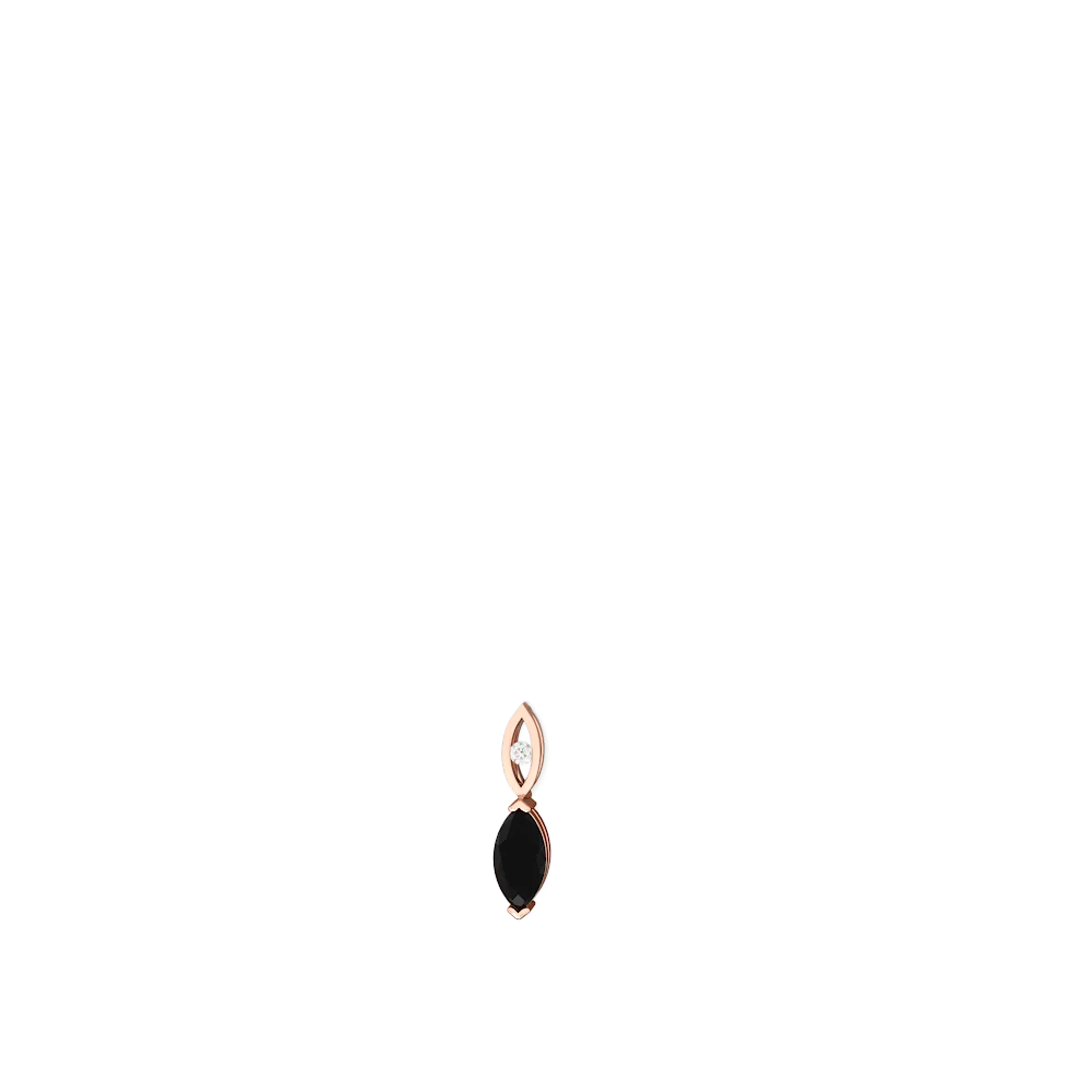 Onyx Marquise Drop 14K Rose Gold earrings E5333