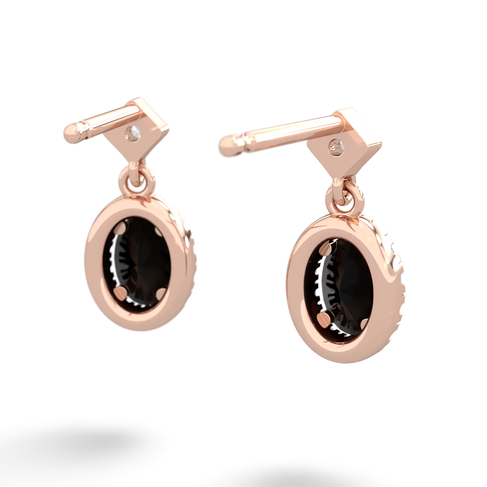 Onyx Antique-Style Halo 14K Rose Gold earrings E5720