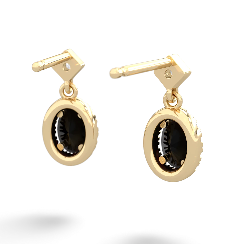 Onyx Antique-Style Halo 14K Yellow Gold earrings E5720