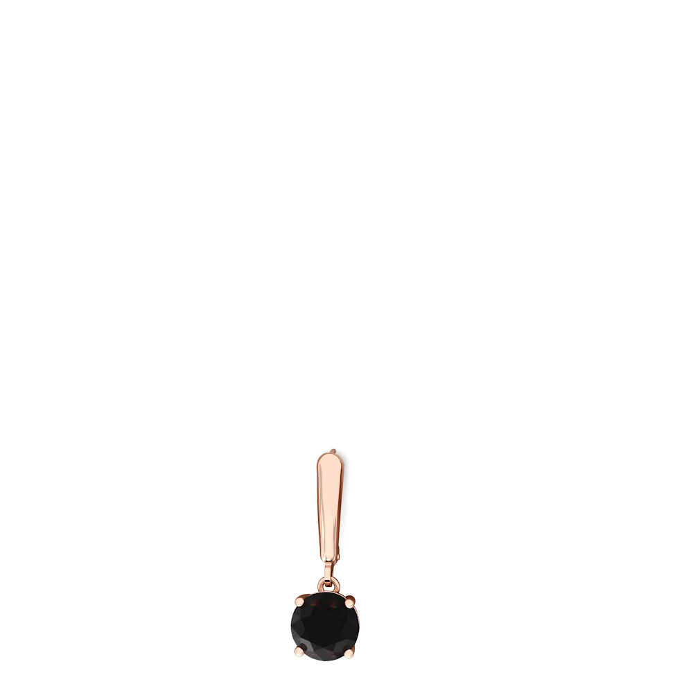Onyx 8Mm  Round Lever Back 14K Rose Gold earrings E2788