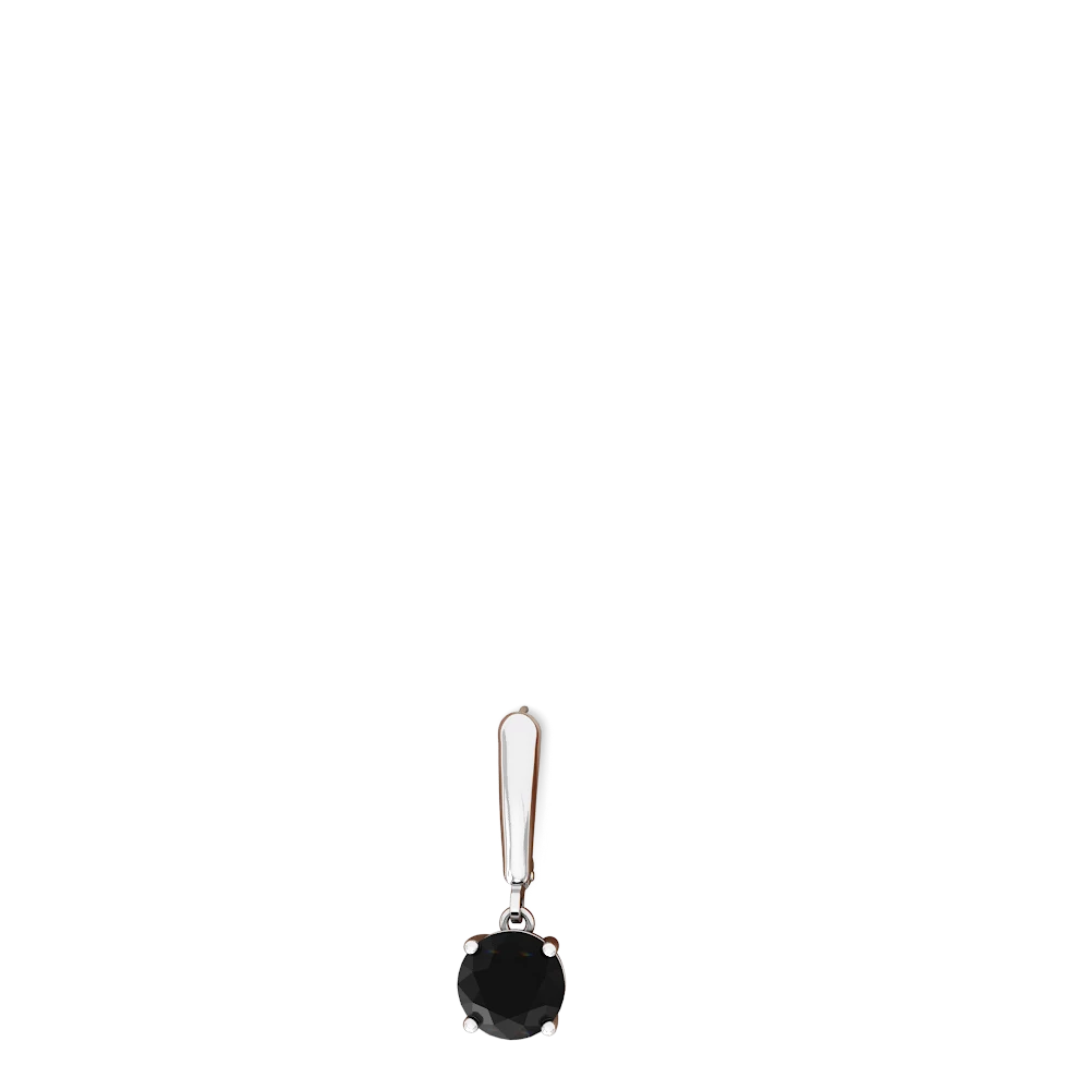 Onyx 8Mm  Round Lever Back 14K White Gold earrings E2788