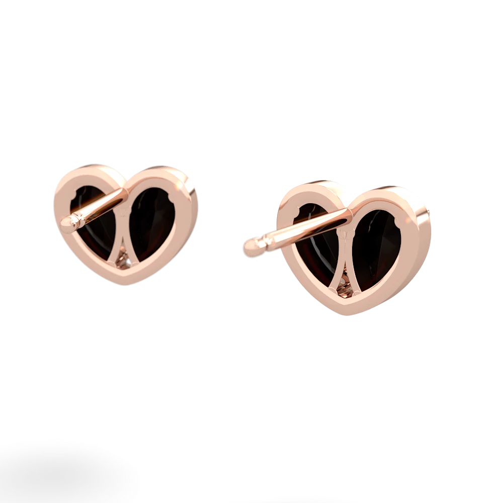 Onyx 'Our Heart' 14K Rose Gold earrings E5072