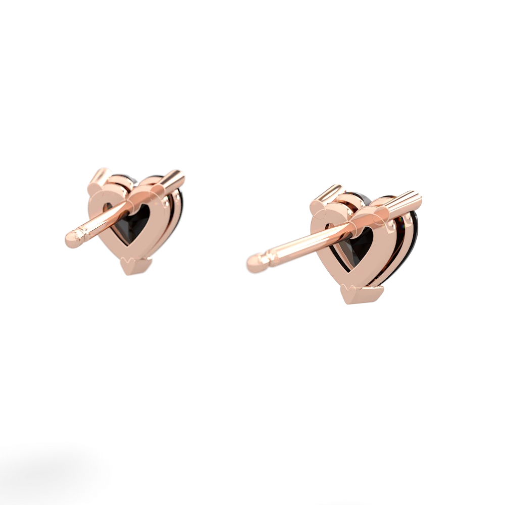 Onyx 5Mm Heart Stud 14K Rose Gold earrings E1861