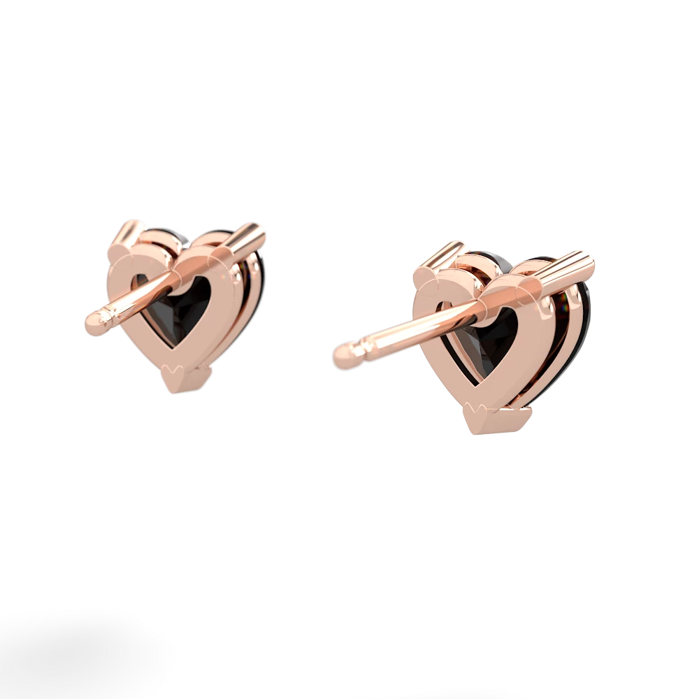 Onyx 6Mm Heart Stud 14K Rose Gold earrings E1862