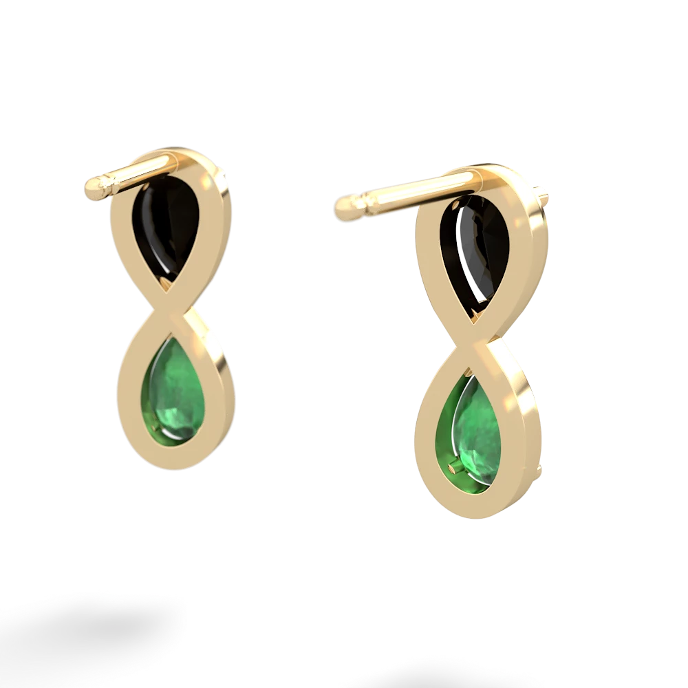 Onyx Infinity 14K Yellow Gold earrings E5050