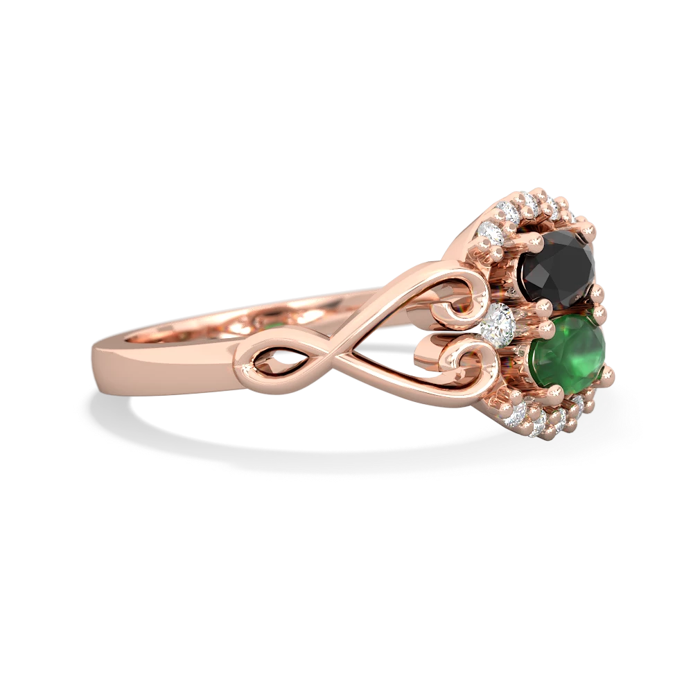 Onyx Love Nest 14K Rose Gold ring R5860