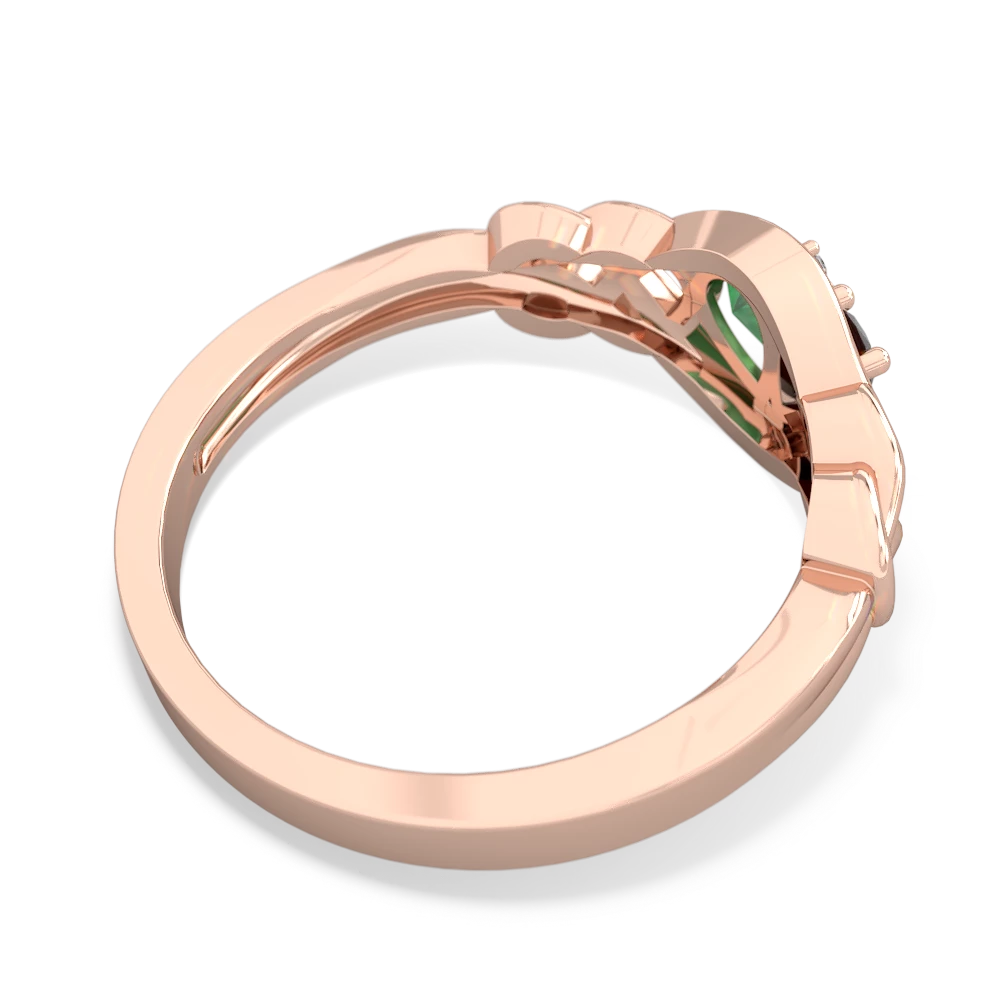 Onyx Celtic Love Knot 14K Rose Gold ring R5420