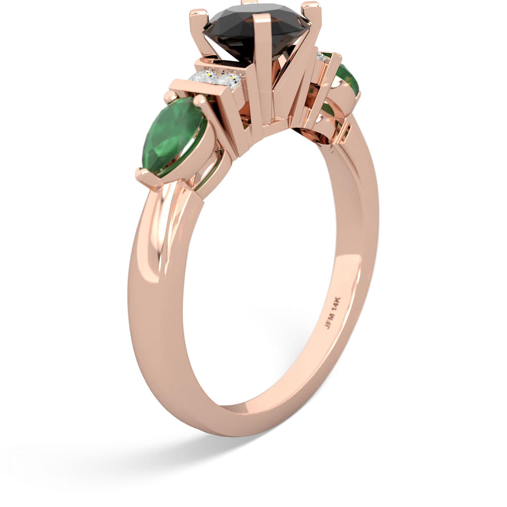 Onyx 6Mm Round Eternal Embrace Engagement 14K Rose Gold ring R2005