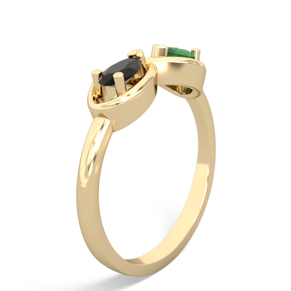 Onyx Infinity 14K Yellow Gold ring R5050