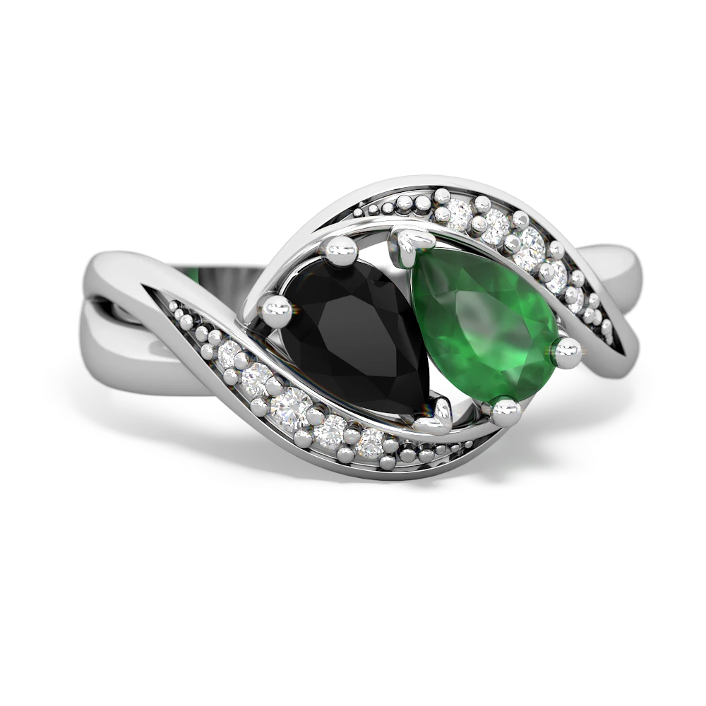 Onyx Summer Winds 14K White Gold ring R5342