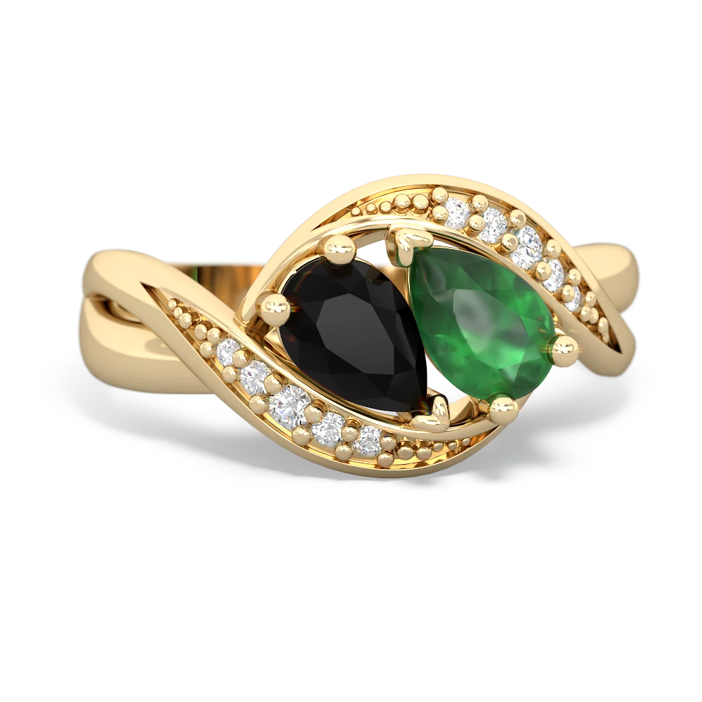 Onyx Summer Winds 14K Yellow Gold ring R5342