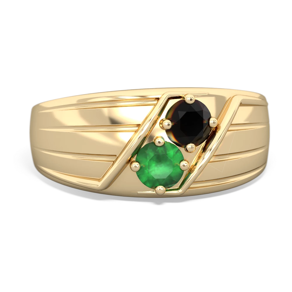 Onyx Men's Streamline 14K Yellow Gold ring R0460