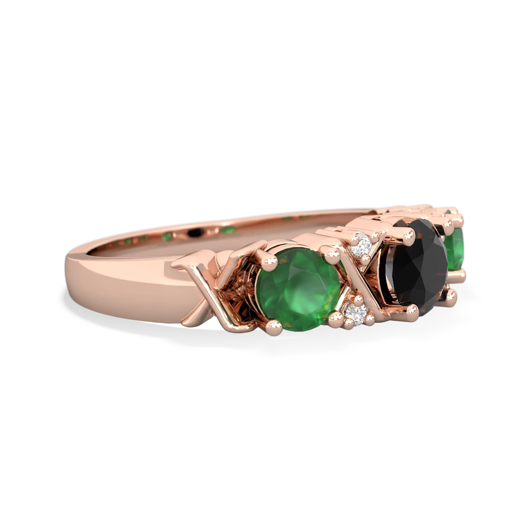 Onyx Hugs And Kisses 14K Rose Gold ring R5016