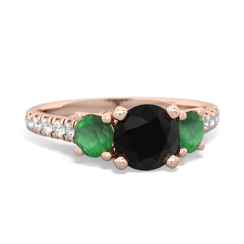 Onyx Pave Trellis 14K Rose Gold ring R5500