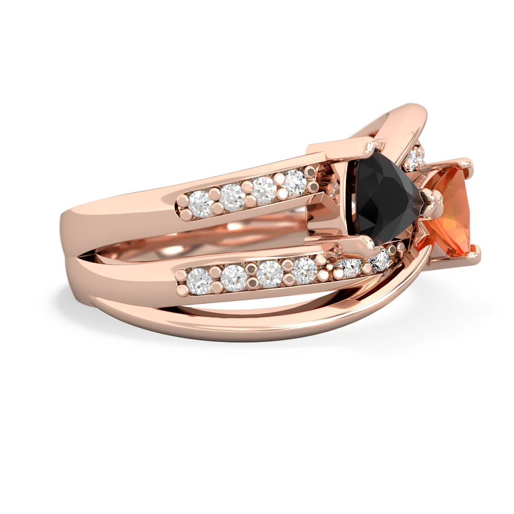 Onyx Bowtie 14K Rose Gold ring R2360