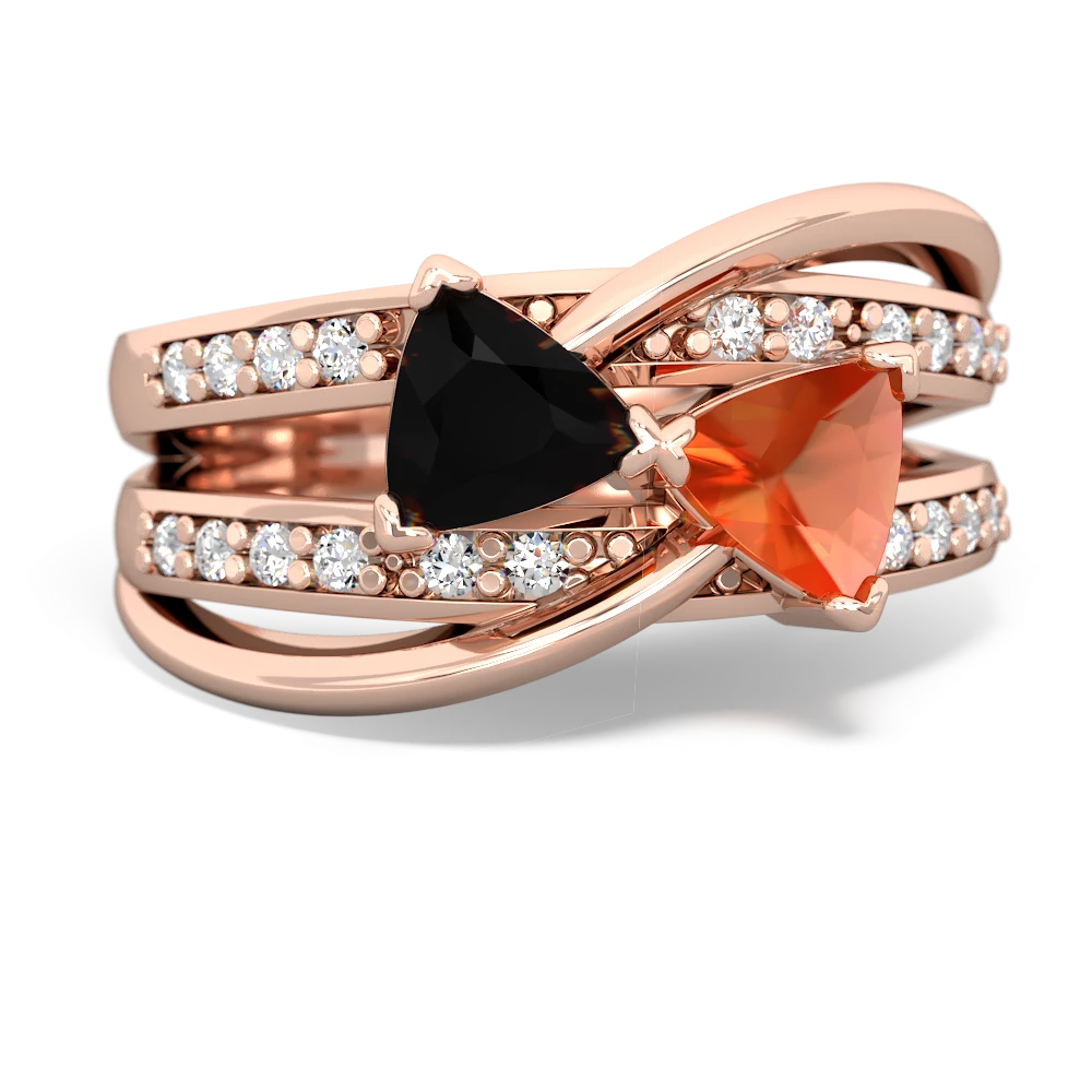 Onyx Bowtie 14K Rose Gold ring R2360