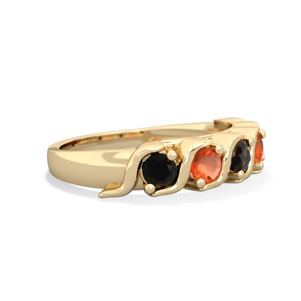 Onyx Anniversary Band 14K Yellow Gold ring R2089