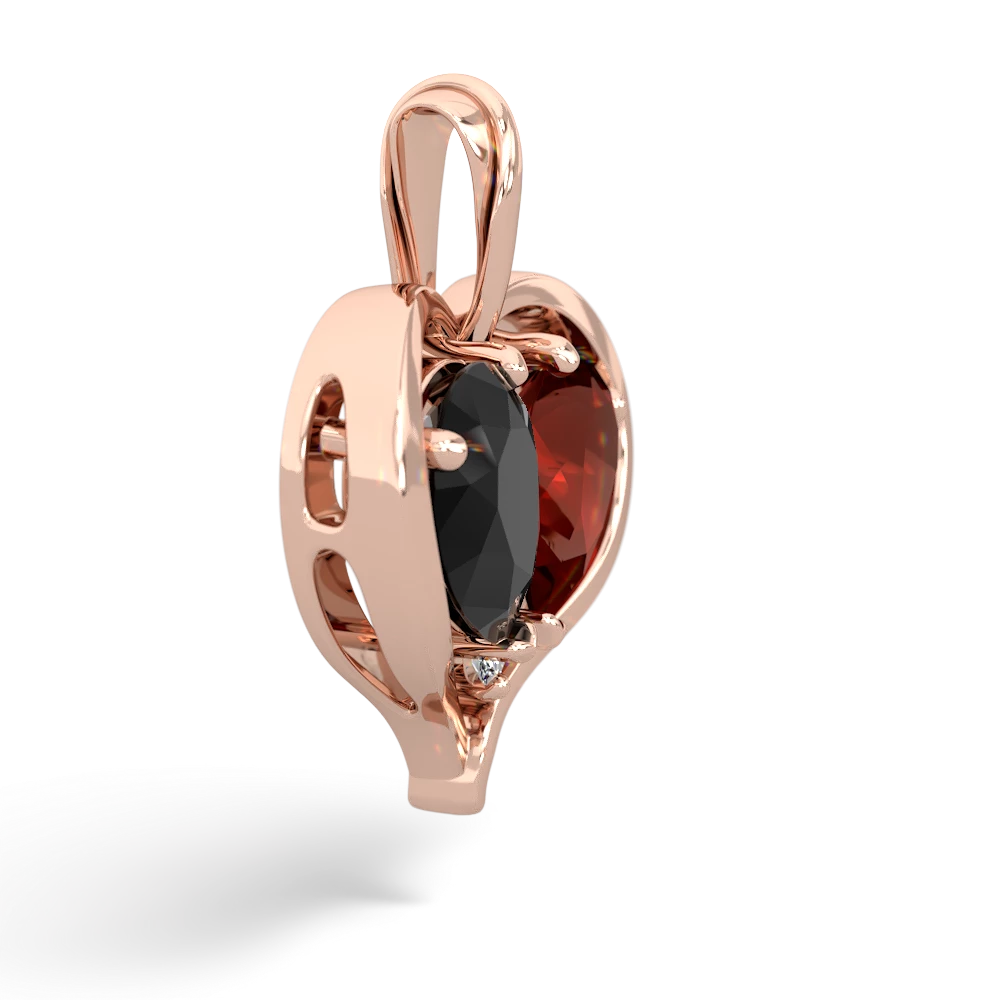 Onyx Two Become One 14K Rose Gold pendant P5330