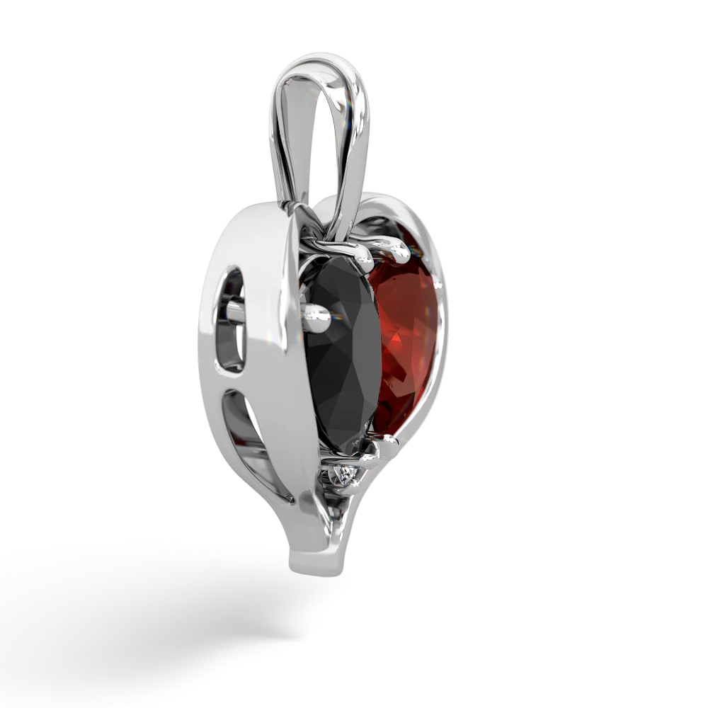 Onyx Two Become One 14K White Gold pendant P5330