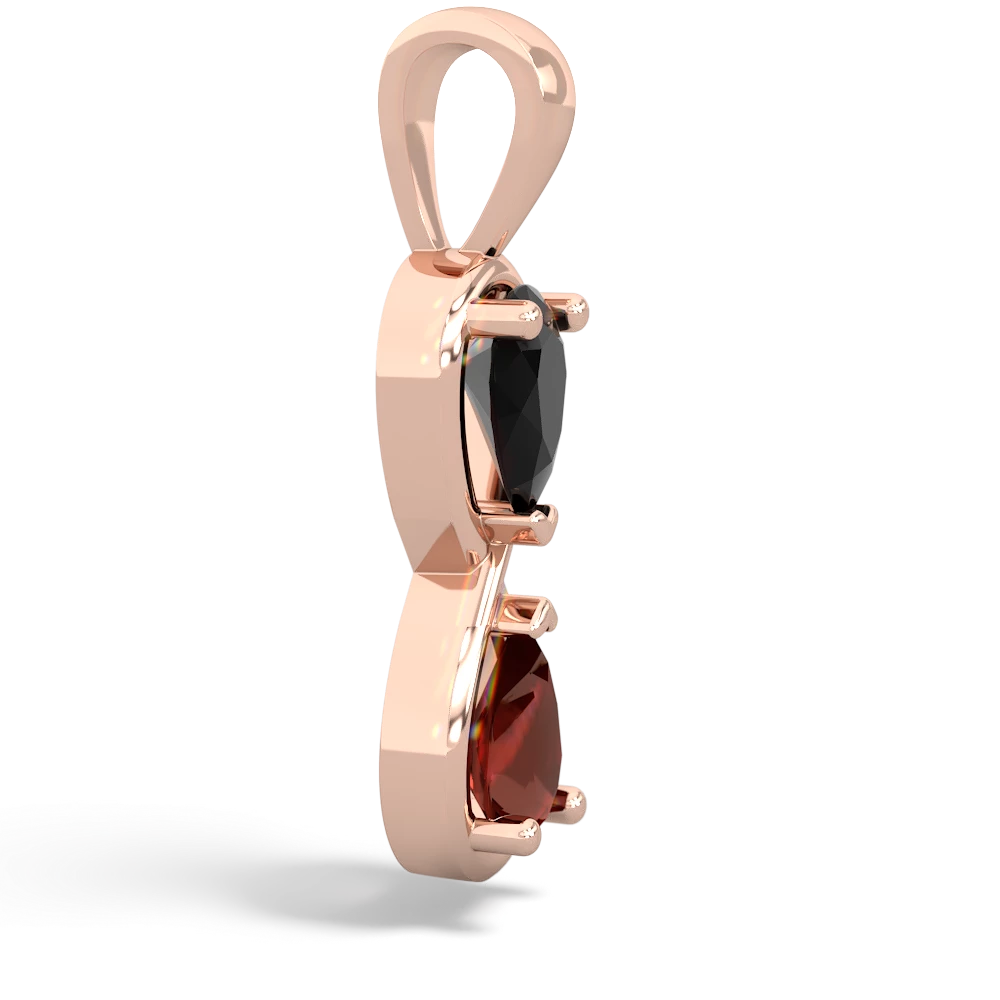 Onyx Infinity 14K Rose Gold pendant P5050