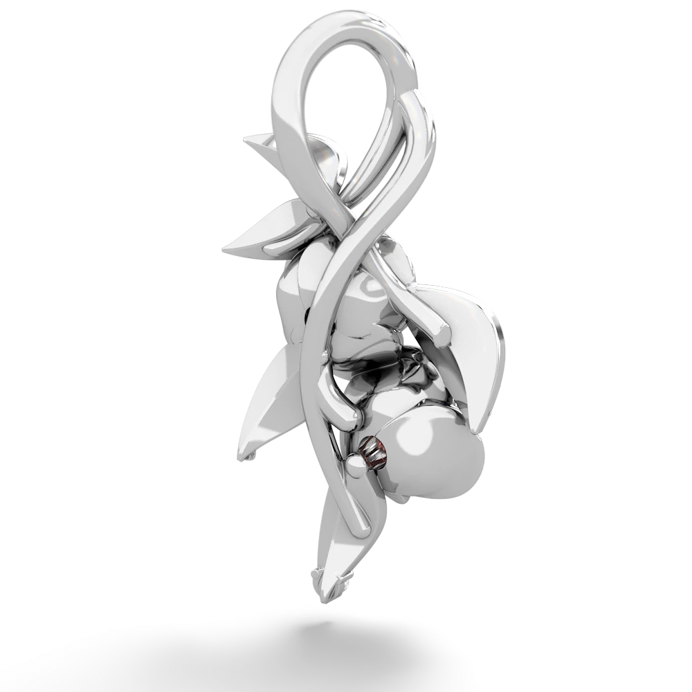 Onyx Rose Vine 14K White Gold pendant P5680