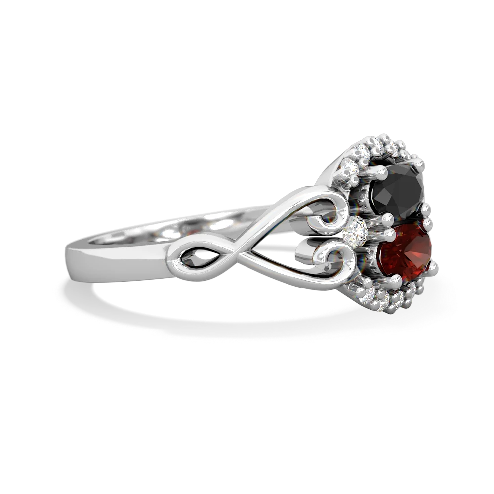 Onyx Love Nest 14K White Gold ring R5860