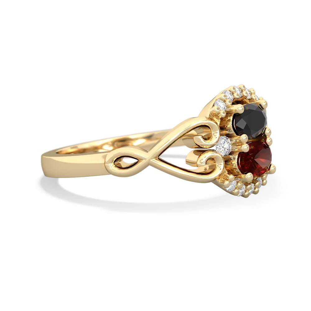 Onyx Love Nest 14K Yellow Gold ring R5860