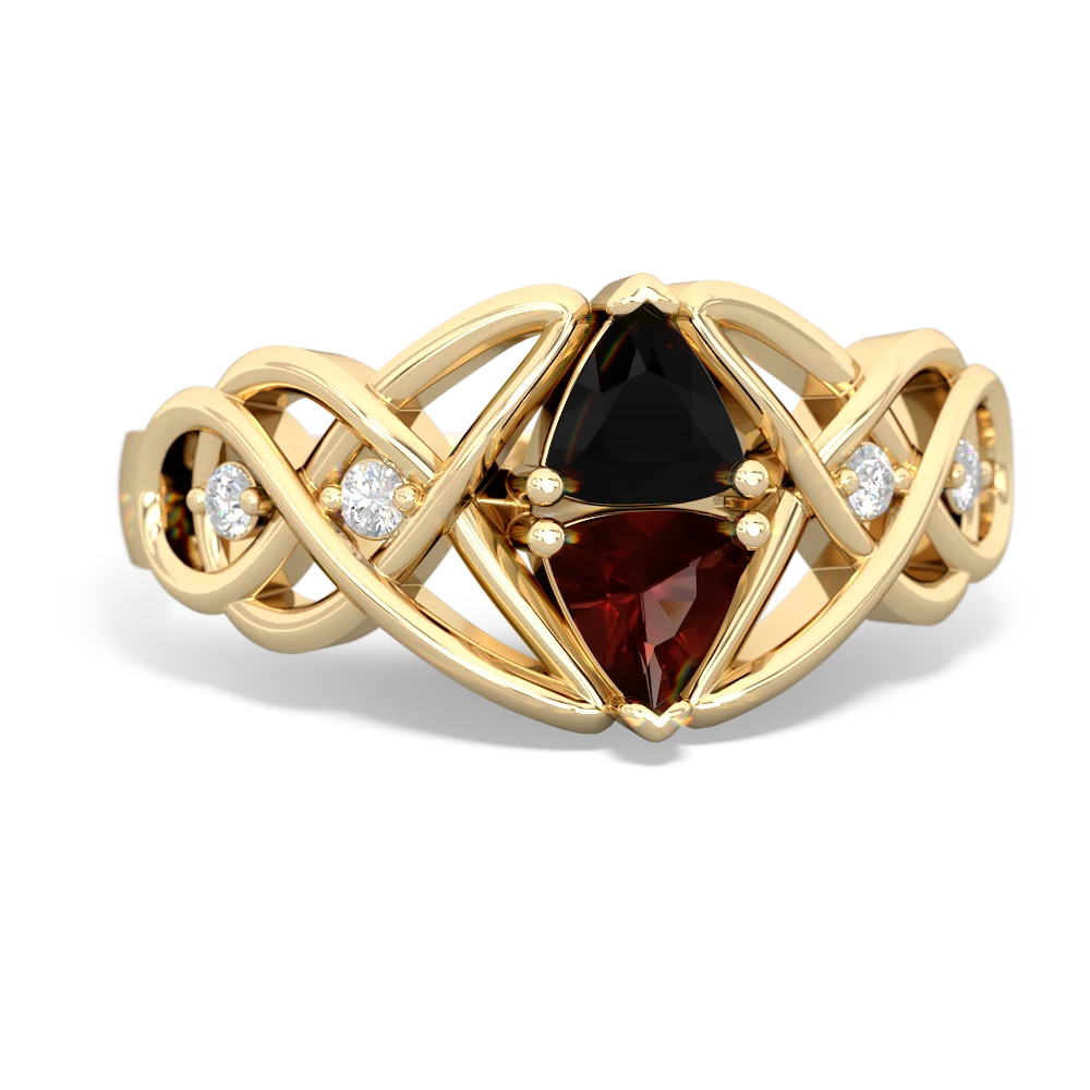 Onyx Keepsake Celtic Knot 14K Yellow Gold ring R5300