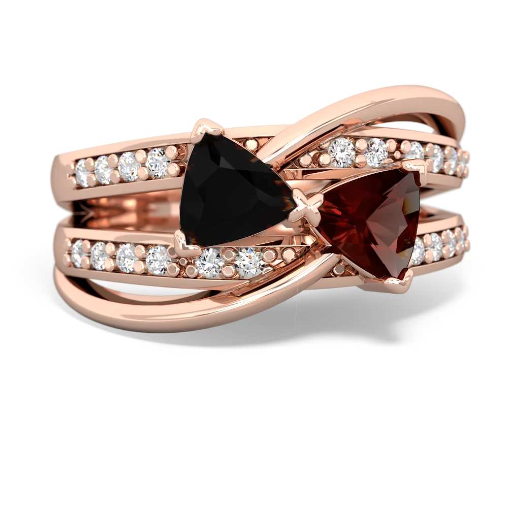 Onyx Bowtie 14K Rose Gold ring R2360