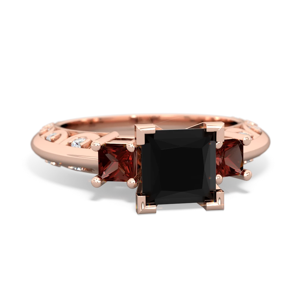 Onyx Eternal Embrace Engagement 14K Rose Gold ring C2001