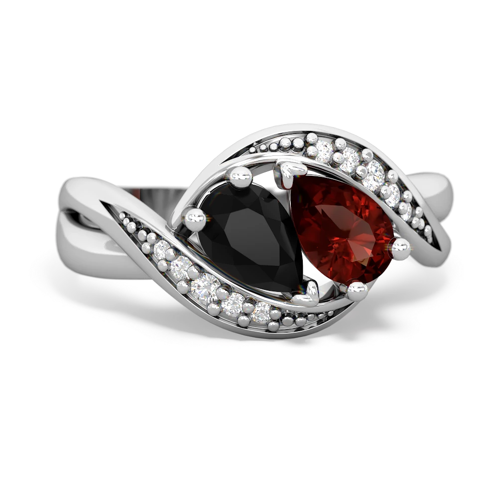 Onyx Summer Winds 14K White Gold ring R5342