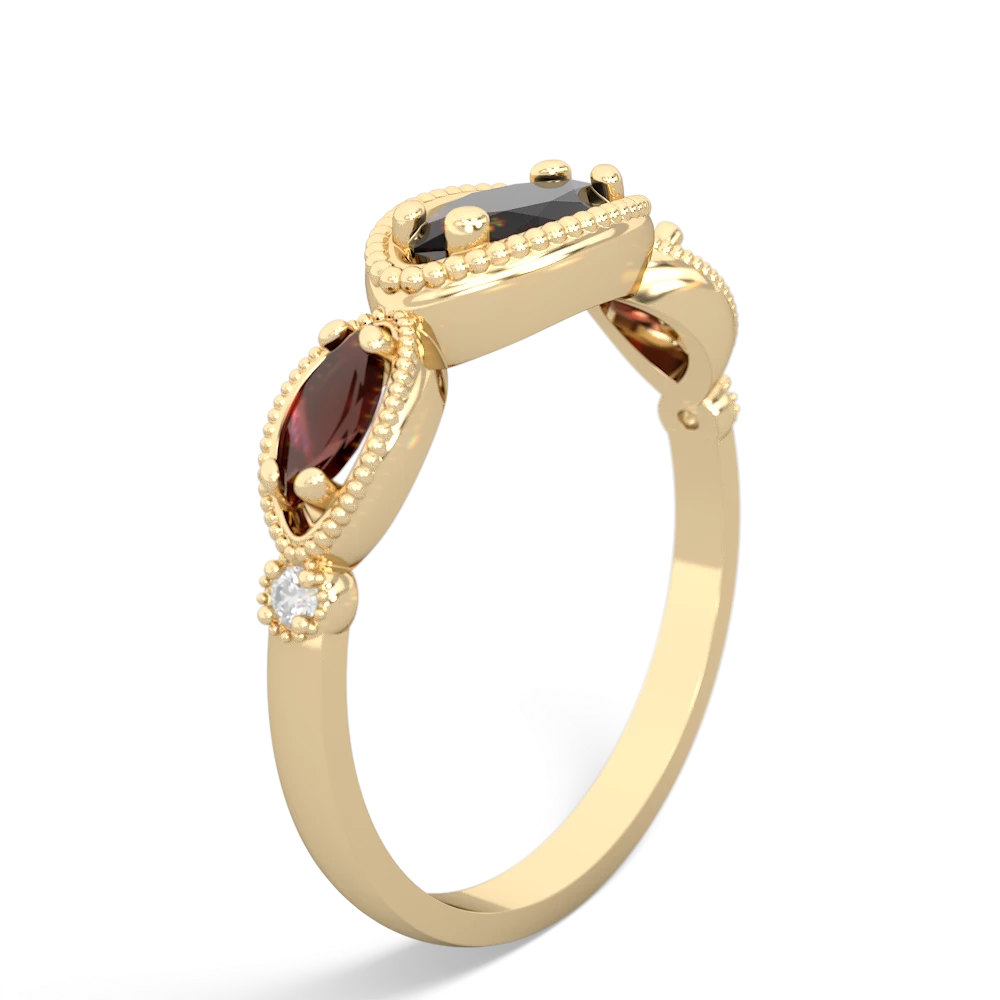 Onyx Milgrain Marquise 14K Yellow Gold ring R5700