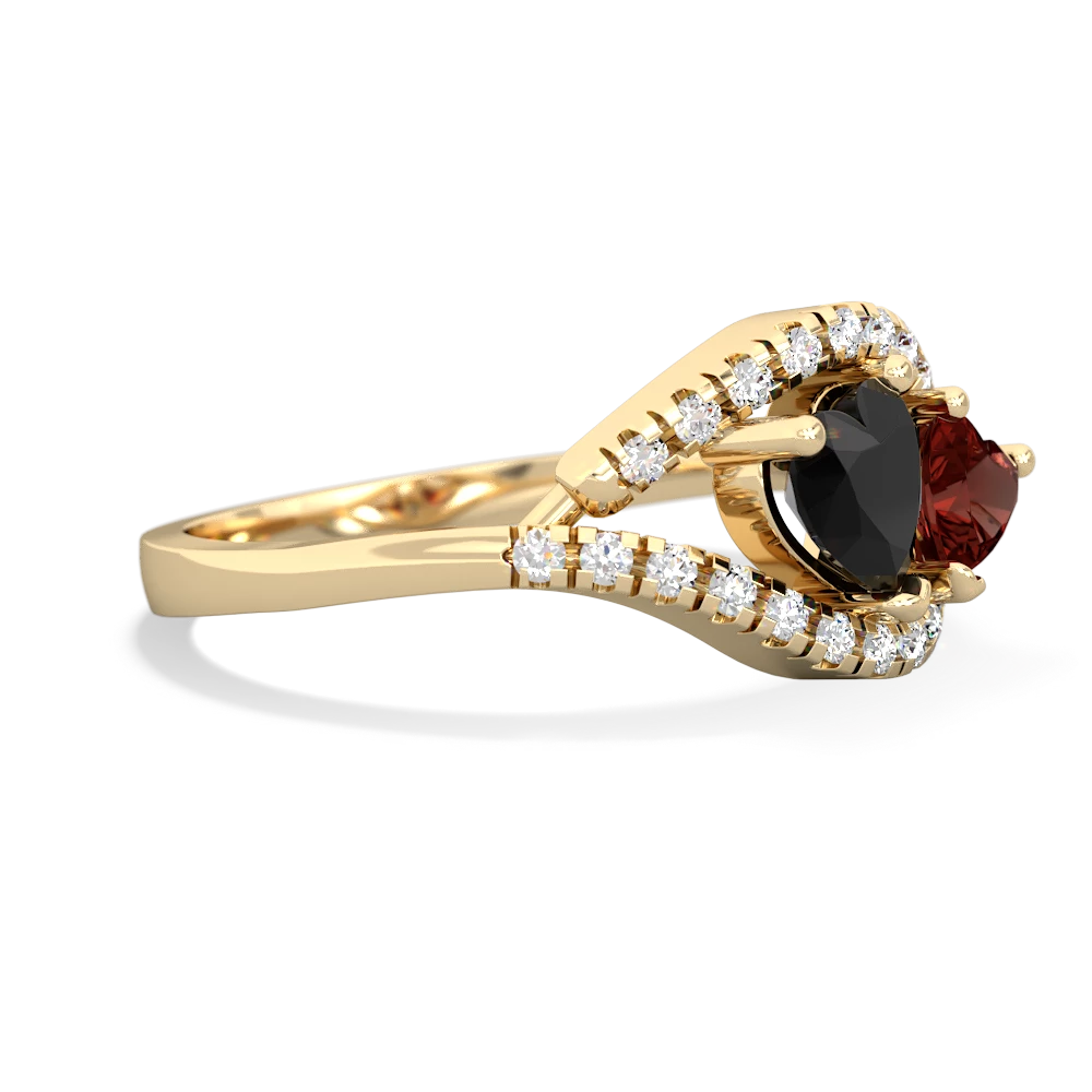 Onyx Mother And Child 14K Yellow Gold ring R3010