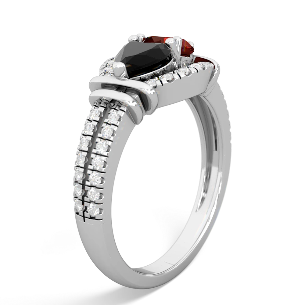 Onyx Art-Deco Keepsake 14K White Gold ring R5630