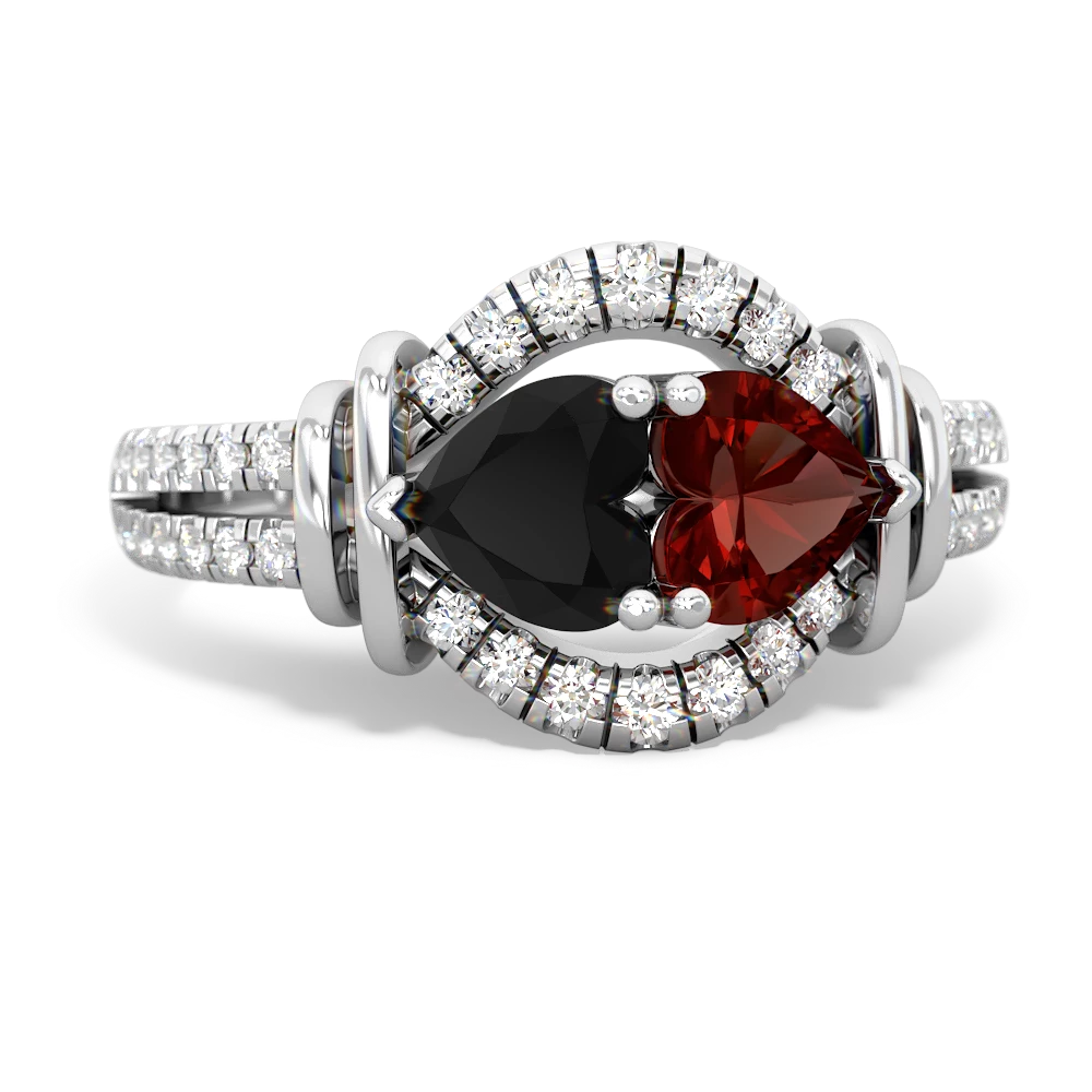 Onyx Art-Deco Keepsake 14K White Gold ring R5630