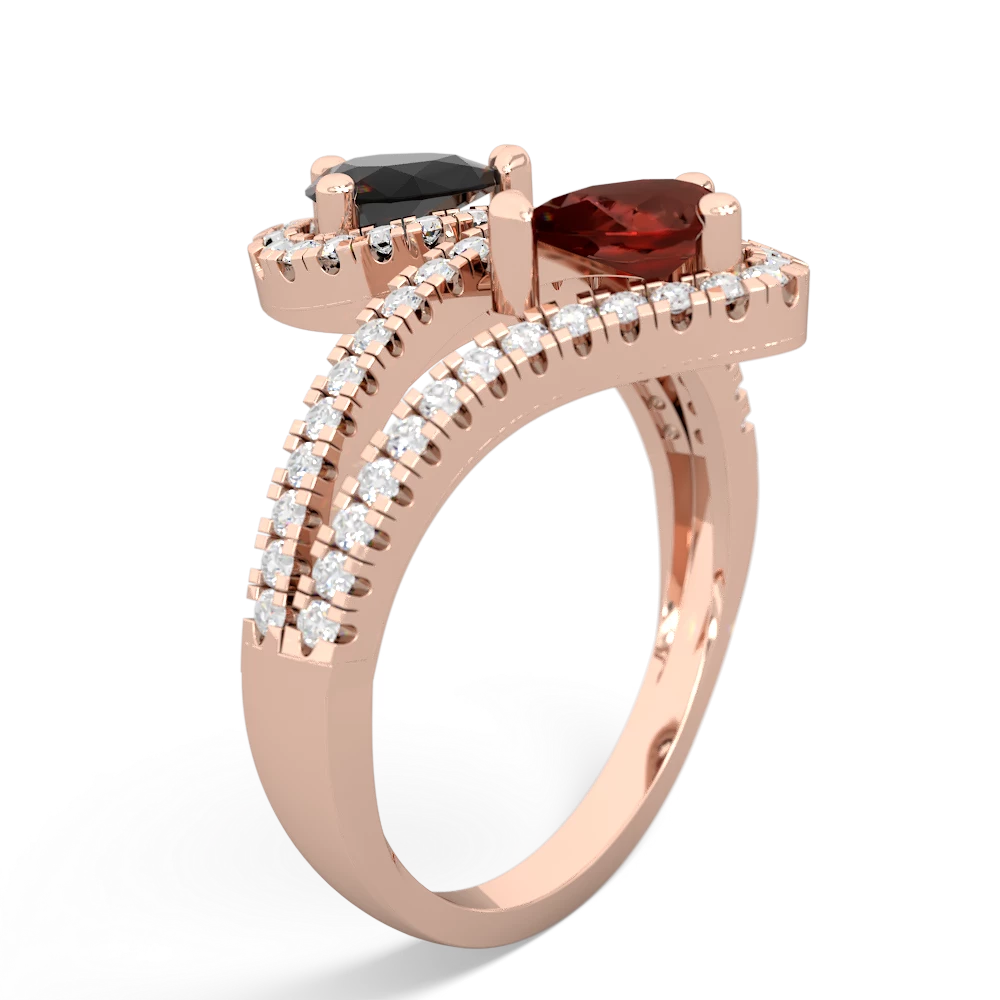 Onyx Diamond Dazzler 14K Rose Gold ring R3000