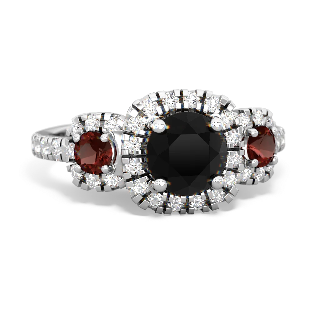 Onyx Regal Halo 14K White Gold ring R5350