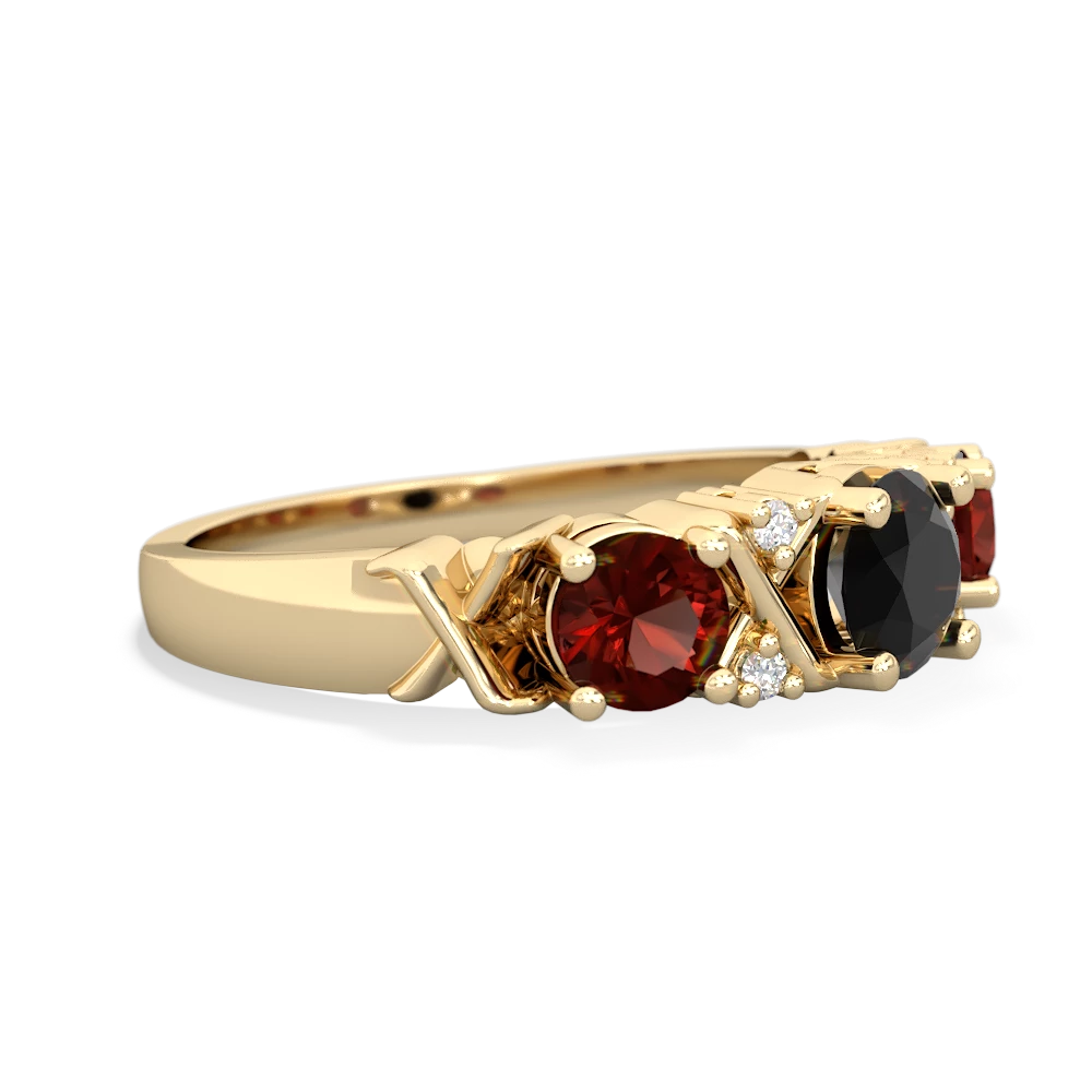 Onyx Hugs And Kisses 14K Yellow Gold ring R5016