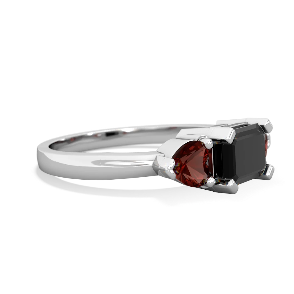 Onyx Three Stone 14K White Gold ring R5235