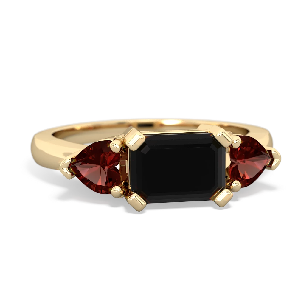 Onyx Three Stone 14K Yellow Gold ring R5235