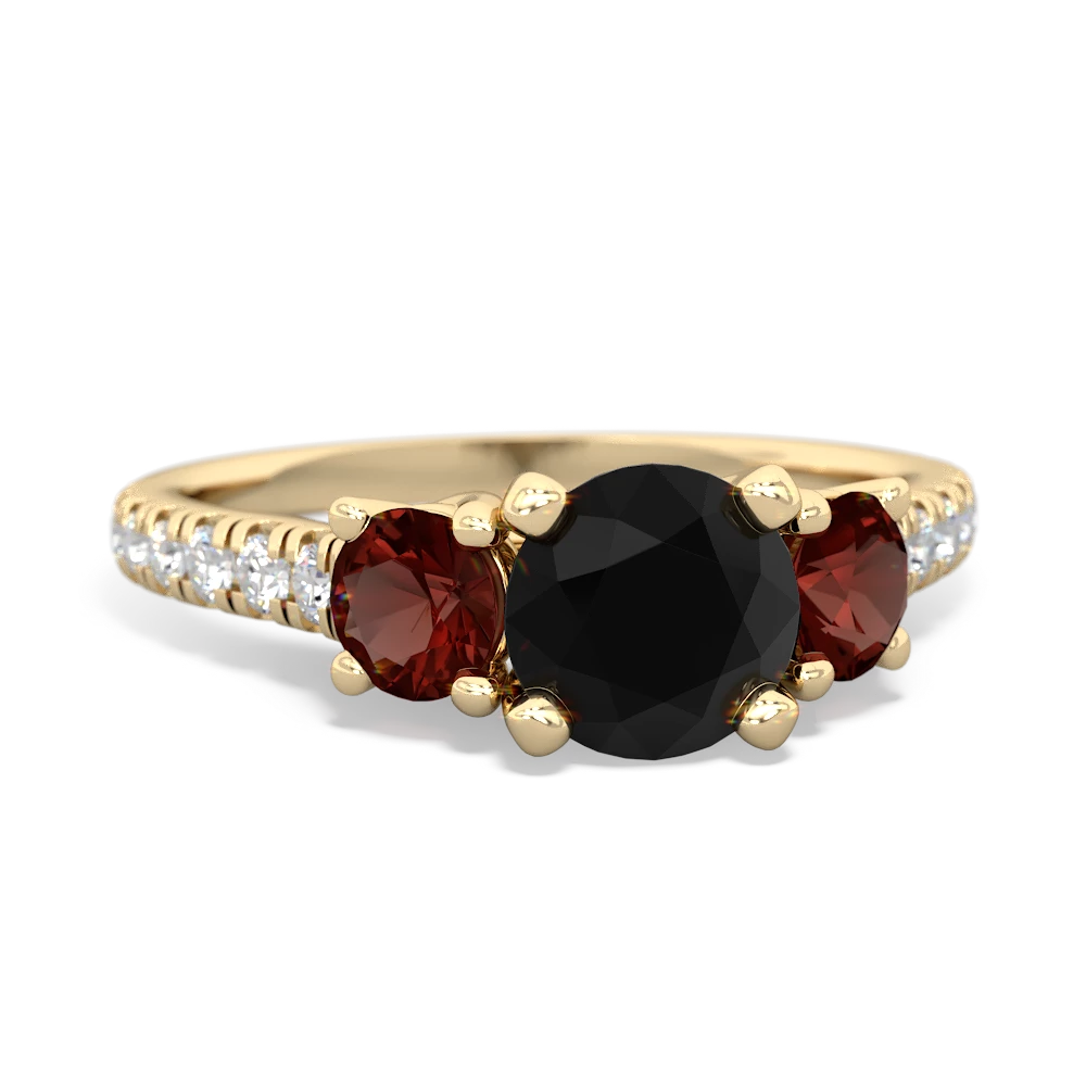 Onyx Pave Trellis 14K Yellow Gold ring R5500