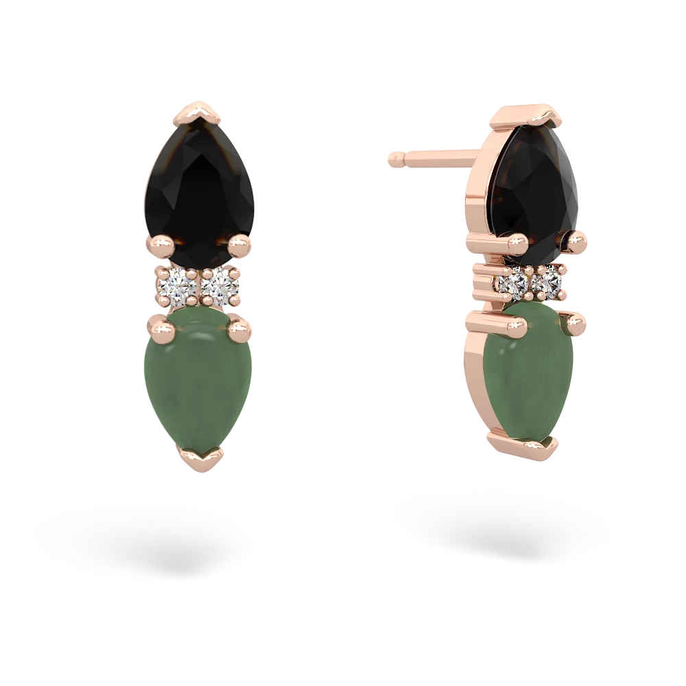 Onyx Bowtie Drop 14K Rose Gold earrings E0865