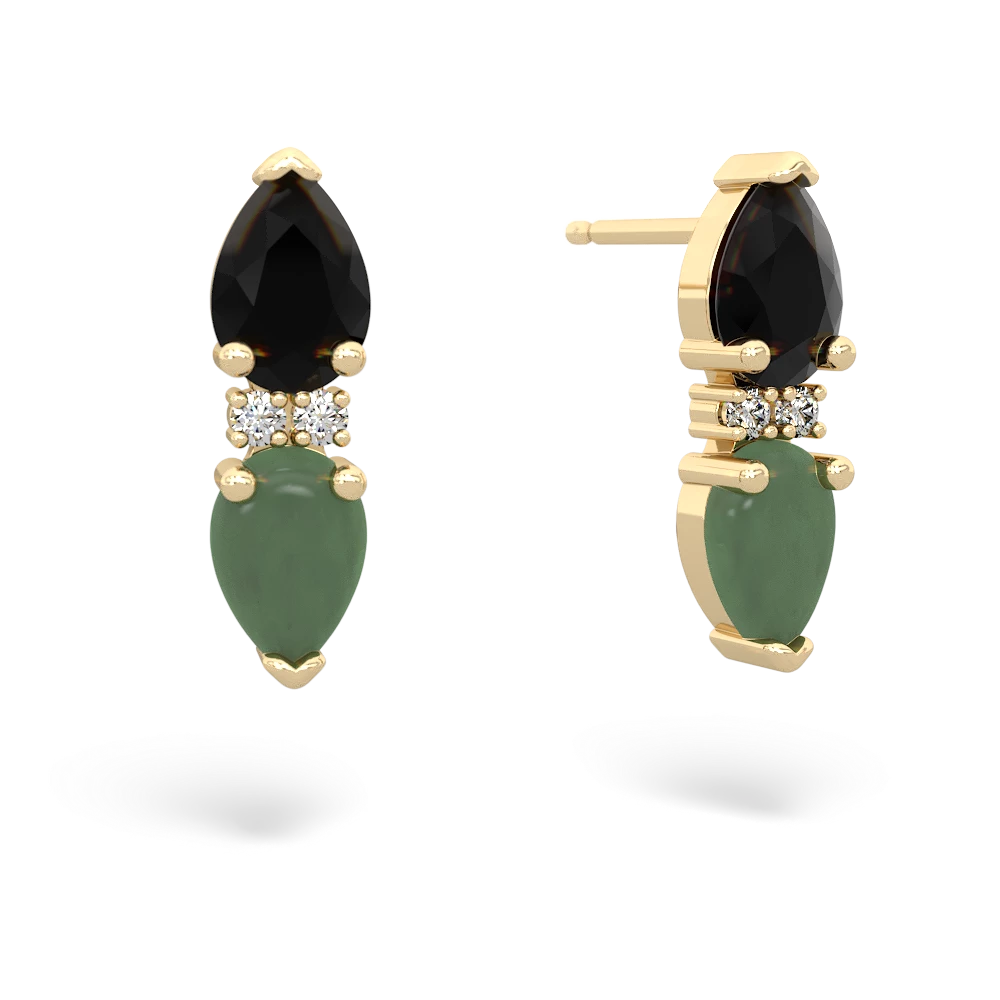 Onyx Bowtie Drop 14K Yellow Gold earrings E0865