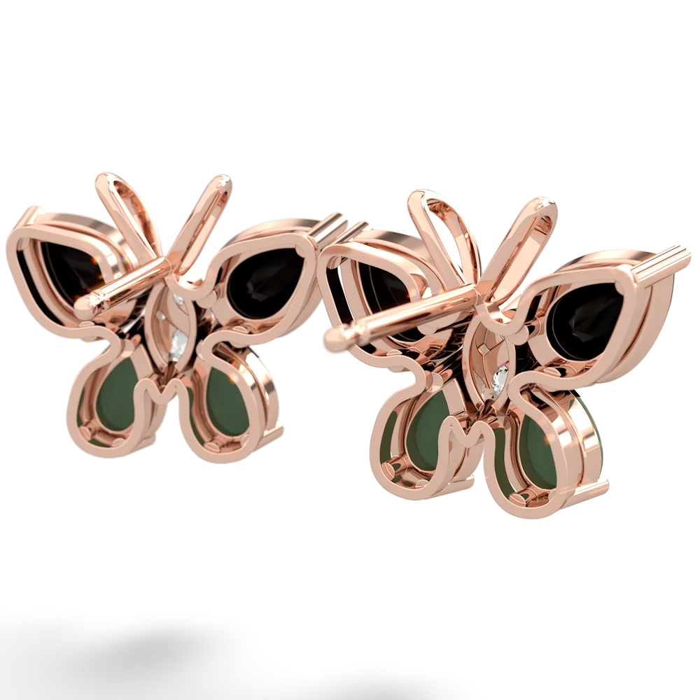 Onyx Butterfly 14K Rose Gold earrings E2215