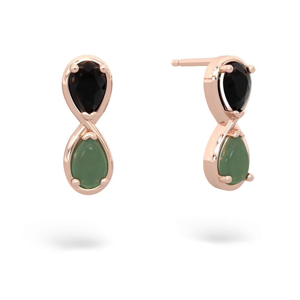 Onyx Infinity 14K Rose Gold earrings E5050