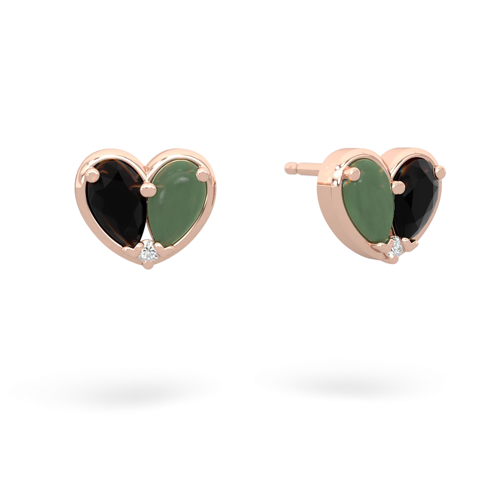 Onyx 'Our Heart' 14K Rose Gold earrings E5072