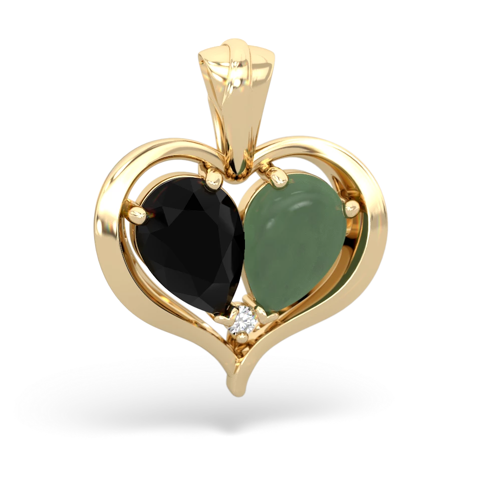 Onyx Two Become One 14K Yellow Gold pendant P5330