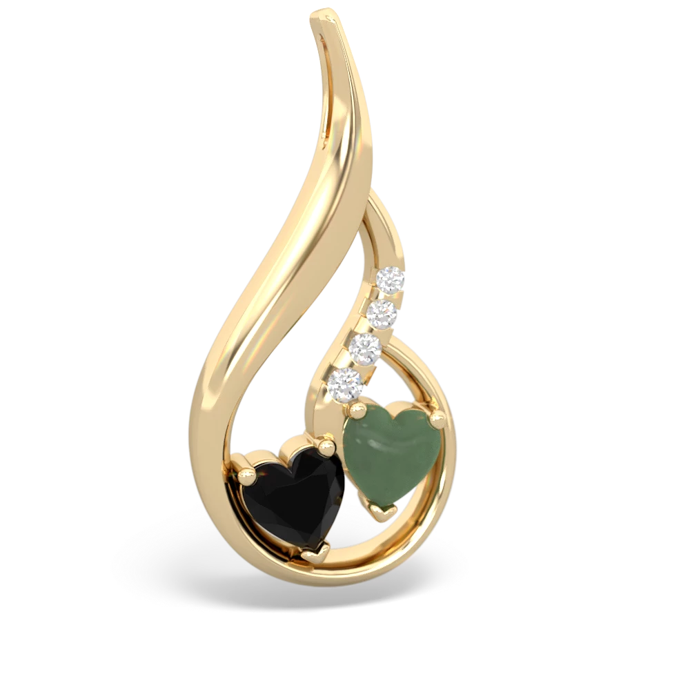 Onyx Keepsake Curves 14K Yellow Gold pendant P5450