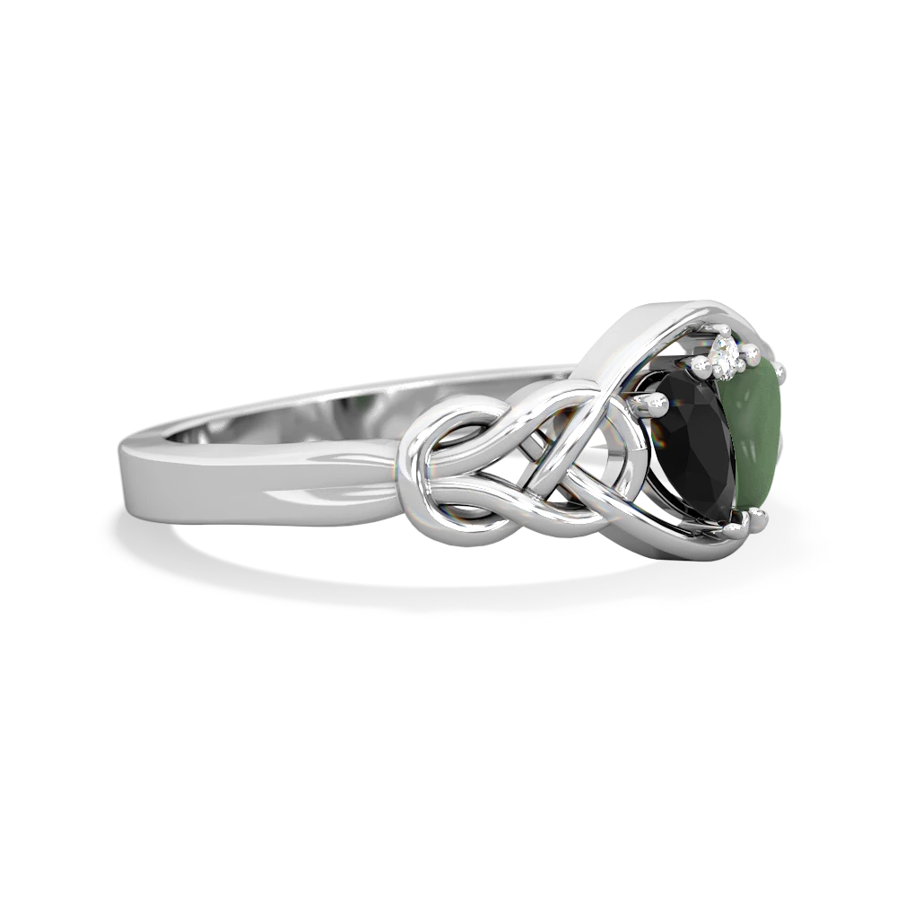 Onyx Celtic Love Knot 14K White Gold ring R5420