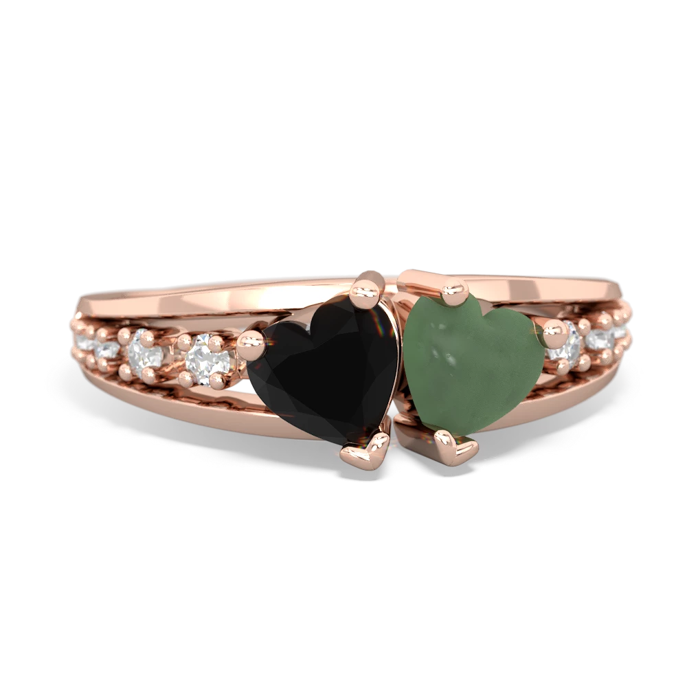 Onyx Heart To Heart 14K Rose Gold ring R3342